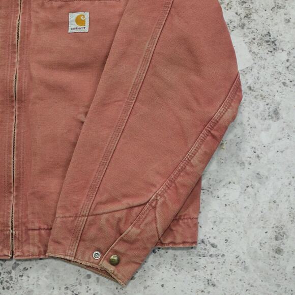 Vintage Carhartt WOMENS WJ097 VRS FADED Pink Detroit Jacket Size Large - Picture 11 of 16
